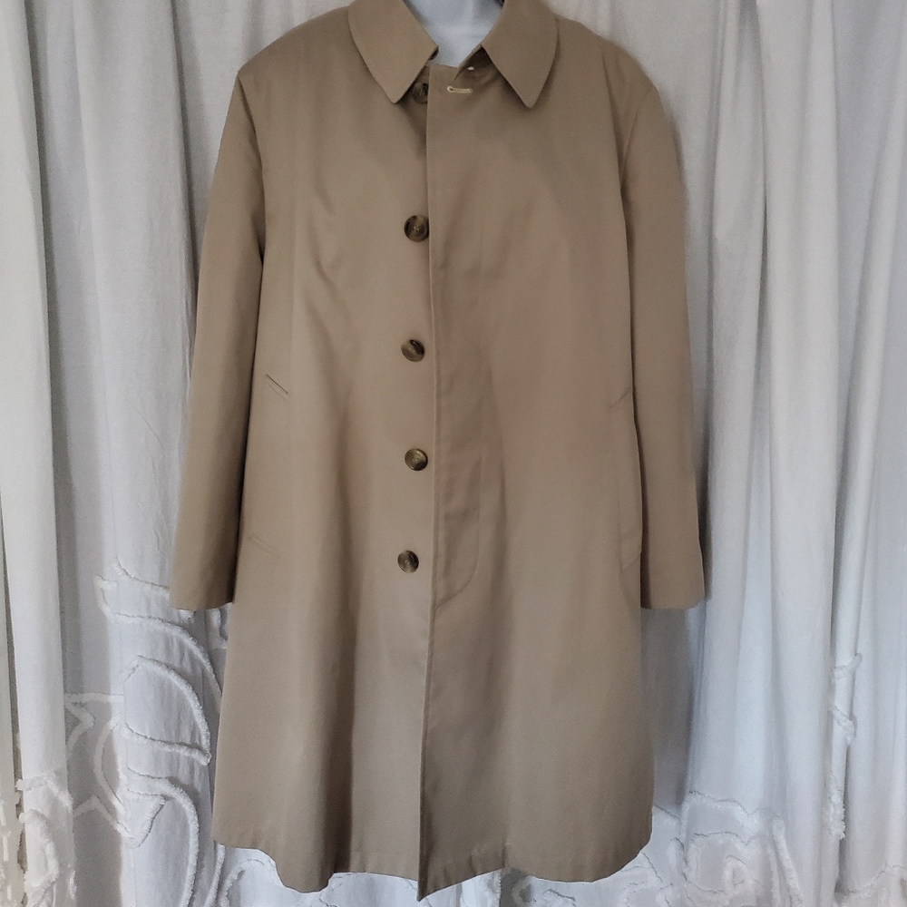 Stormport Men's Trench Coat Jacket Size 40s Classic Fully Lined Zip Out Liner